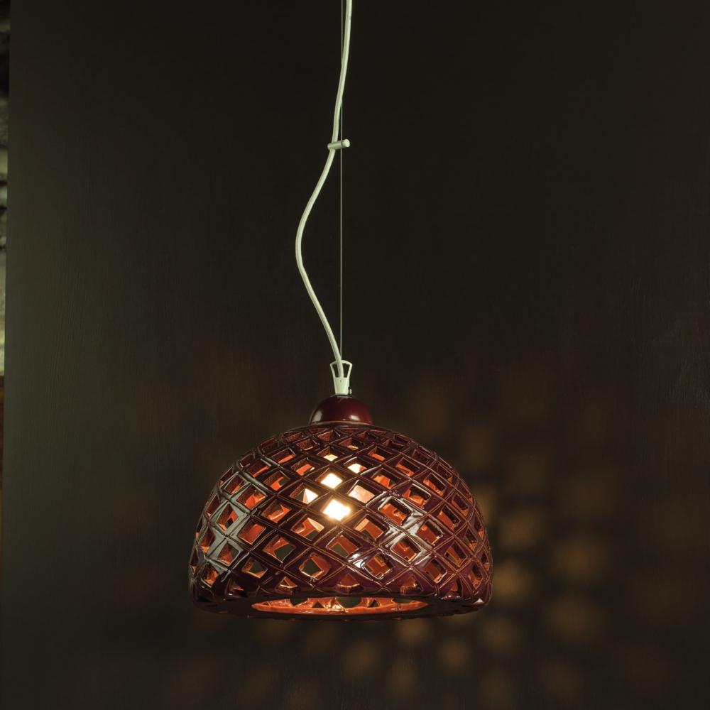 voros szinu kezzel festett keramia fuggesztek attort buras lampa mennyezeti lampabura rusztikus mediterran stilus konyha nappali etkezo lampa vilagitas haloszoba lameridiana lakberendezes.jpg